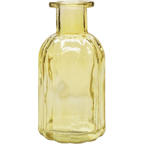 Yellow Flora Bottle Glass Vase (13.7cm)