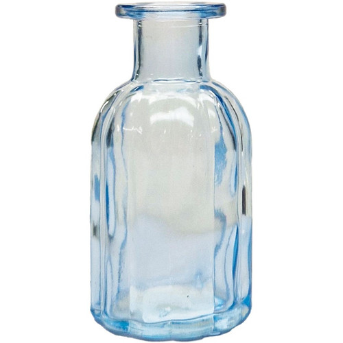 Blue Flora Bottle Glass Vase (13.7cm)