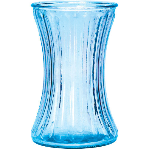 Pale Blue Hour Glass Pencil Pleat Vase Pale Blue Hour Glass Pencil Pleat Vase