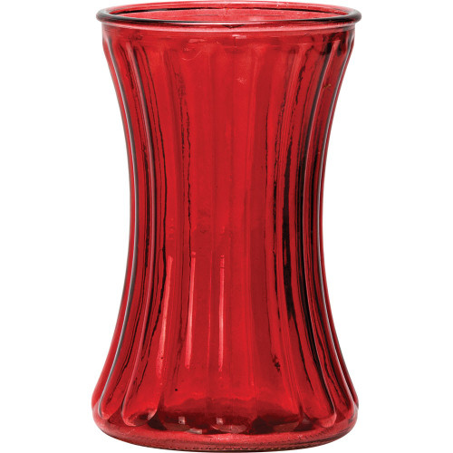 Red Pencil Pleat Glass Vase Red Pencil Pleat Glass Vase