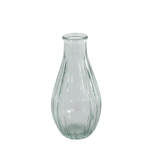 Clear Vintage Fluted Bud Vase (14cm) Clear Vintage Fluted Bud Vase (14cm)