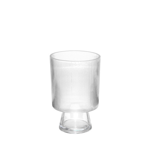 Clear Raised Ribbed??Vase (21cm) Clear Raised Ribbed??Vase (21cm)
