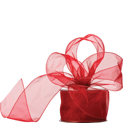 Red Wired Organza Ribbon 60mm Red Wired Organza Ribbon 60mm