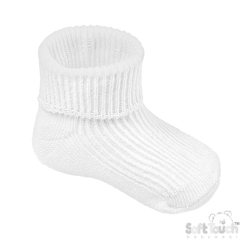 Plain White Tot Socks (0-3 Months)