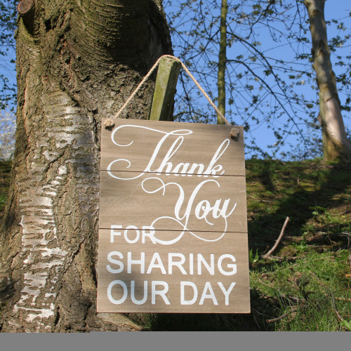 Hanging Sign-thankyou For Sharing Our Day 