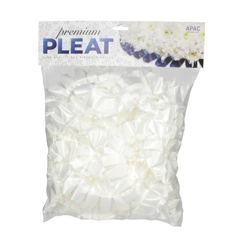 Premium White Pleat Ribbon (50mm x 30m)