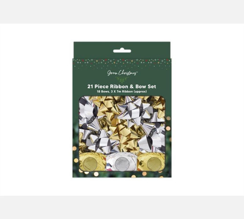 Gold & Silver Foil Ribbon Bow Set Gold & Silver Foil Ribbon Bow Set