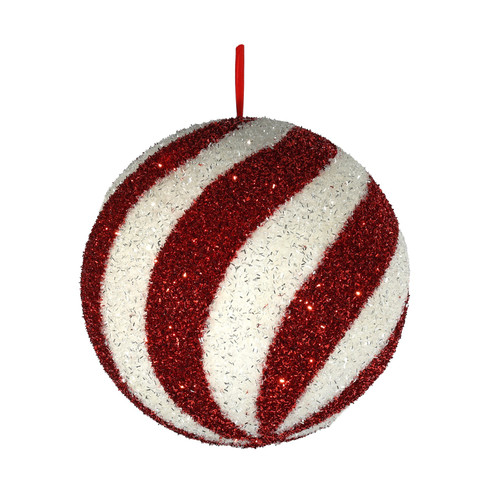 Red & White Candyland Swirl Striped Ball (30cm) Red & White Candyland Swirl Striped Ball (30cm)