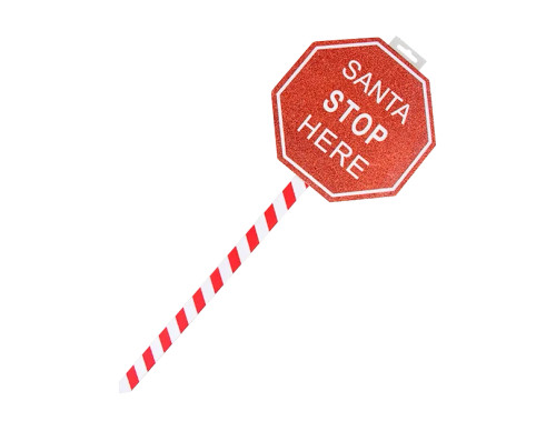 Red Santa Stop Here Sign Red Santa Stop Here Sign