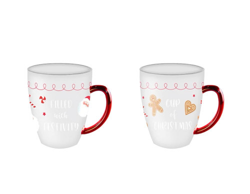 Festive Glass Quote Mug (Assorted Designs) Festive Glass Quote Mug (Assorted Designs)