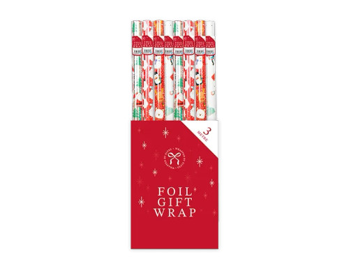 Cute Christmas Foil Wrapping Paper (3m) (Assorted Designs) Cute Christmas Foil Wrapping Paper (3m) (Assorted Designs)
