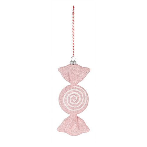 Candy Hanging Decoration - Pink/White  (5.5cm)