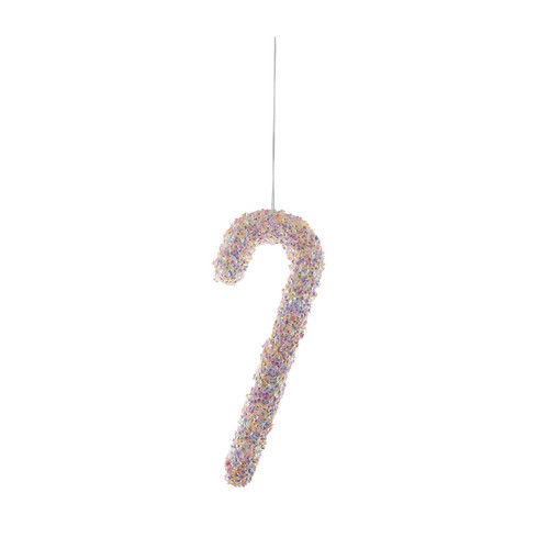 Pink Pastel Sparkle Candy Cane Hanging Decoration (19cm) Pink Pastel Sparkle Candy Cane Hanging Decoration (19cm)