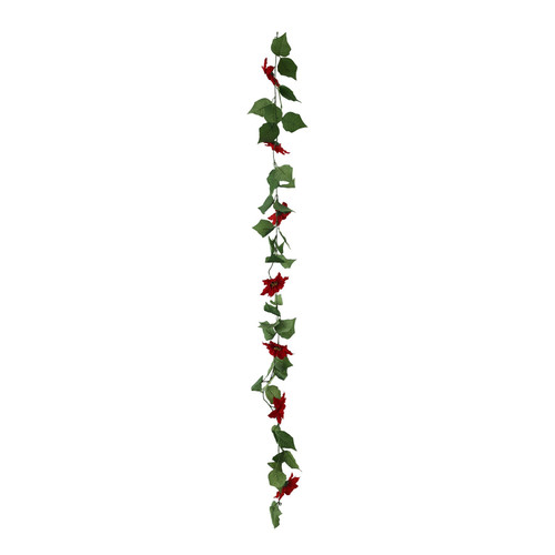 Red Poinsettia Garland (180cm)
