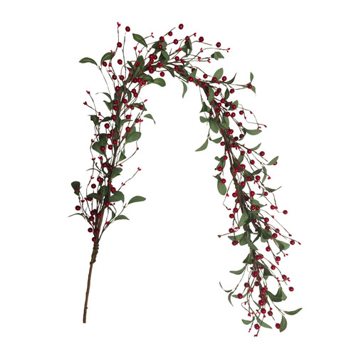 Mini Leaves Red Berry Garland (150cm) Mini Leaves Red Berry Garland (150cm)