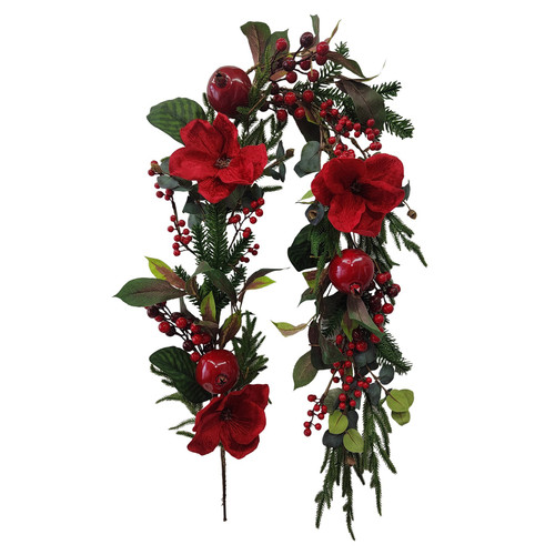 Red Magnolia & Pomegranate Garland (150cm) Red Magnolia & Pomegranate Garland (150cm)