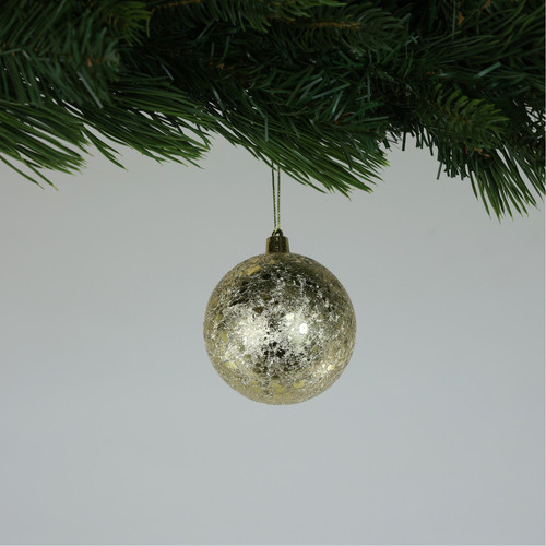 Crackle Gold Baubles (8cm) (6 Pieces) Crackle Gold Baubles (8cm) (6 Pieces)