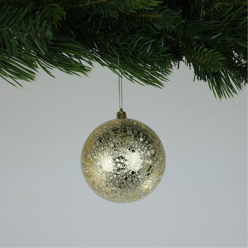 Crackle Gold Baubles (10cm) (4 Pieces) Crackle Gold Baubles (10cm) (4 Pieces)