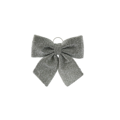 Silver Metallic Bow (34cm)