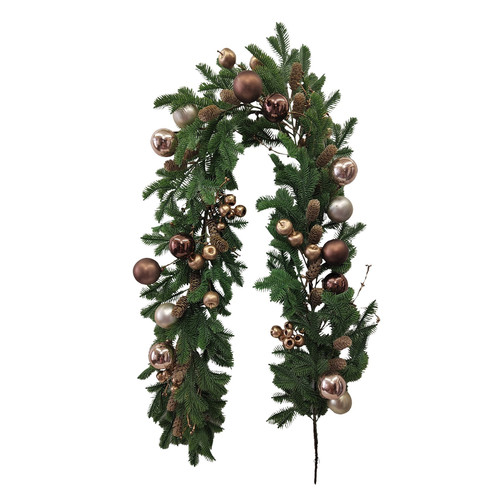 Elegant Mixed Bauble & Pine Garland (150cm) Elegant Mixed Bauble & Pine Garland (150cm)