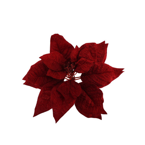 Dark Red Poinsettia with Clip Dark Red Poinsettia with Clip