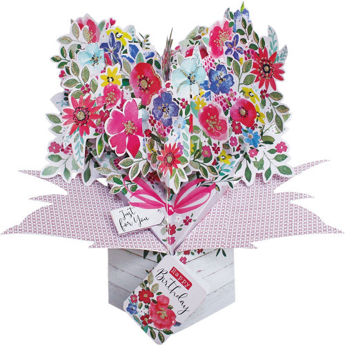3D Pop Up Card by Second Nature - Happy Birthday Heart of Flowers