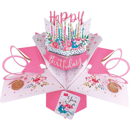 3D Pop Up Card by Second Nature - Happy Birthday Birthday Cake