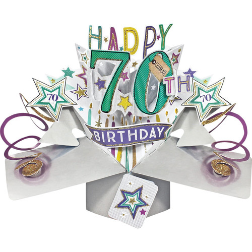 3D Pop Up Card by Second Nature - Happy 70th Birthday