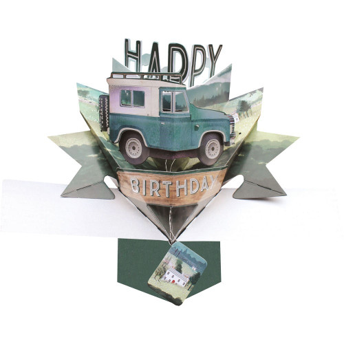 3D Pop Up Card by Second Nature - Birthday Land Rover
