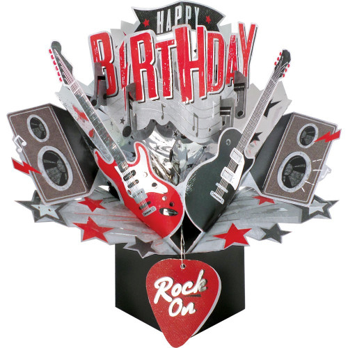 3D Pop Up Card by Second Nature - Birthday Rock Guitar
