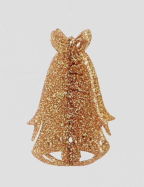 Copper Glitter 3D Bell Decoration (10cm)