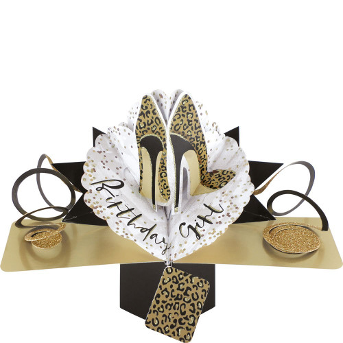 3D Pop Up Card by Second Nature - Birthday Leopard Shoes 