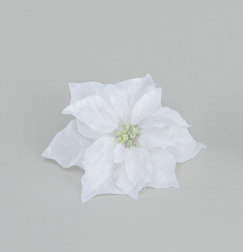 Cream Poinsettia with Clip (20cm)