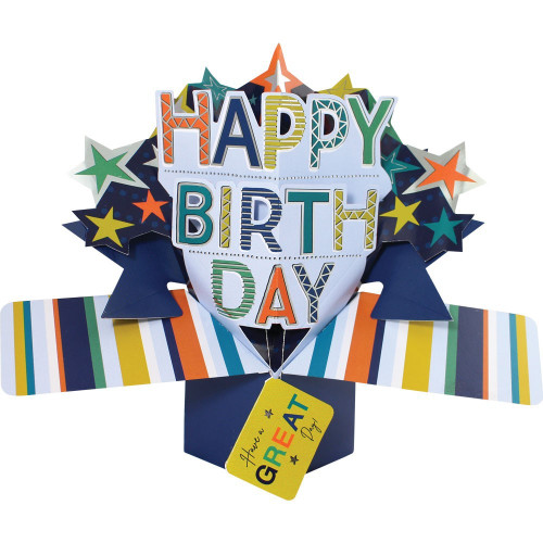 3D Pop Up Card by Second Nature - Happy Birthday Stars
