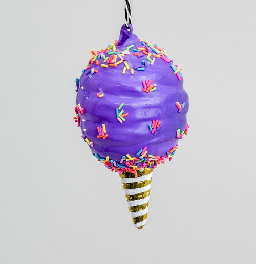 Lilac Glass Ice Cream Hanging Decoration (14cm)