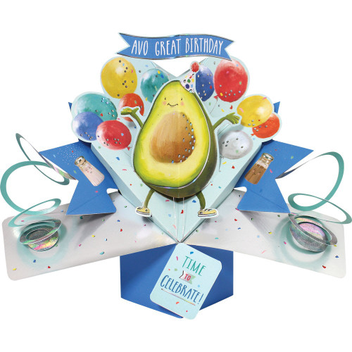 3D Pop Up Card by Second Nature - Avocado Birthday