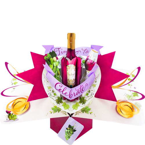 3D Pop Up Card by Second Nature - Wine Celebrate