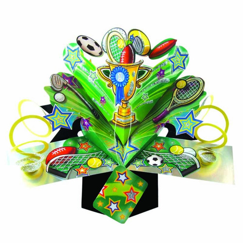 3D Pop Up Card by Second Nature - Multi-Colour Sports Icons