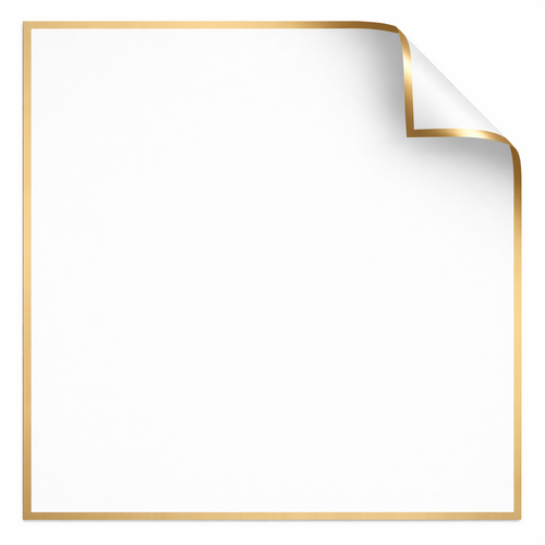 Korean Style Pre Cut Cello Wrap Sheets - White with Gold Border (100 Sheets)