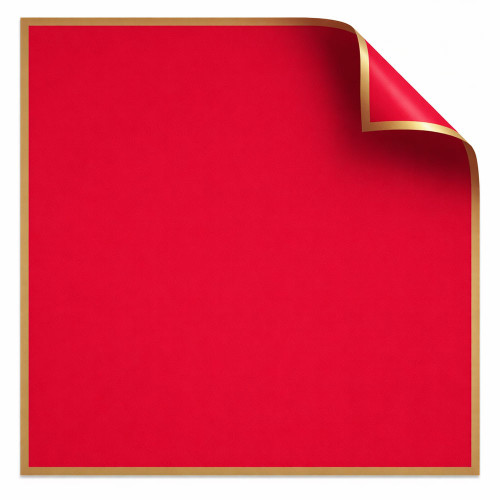 Korean Style Pre Cut Cello Wrap Sheets - Red with Gold Border (100 Sheets)