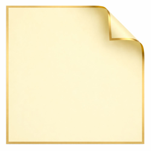 Korean Style Pre Cut Cello Wrap Sheets - Cream with Gold Border (100 Sheets)
