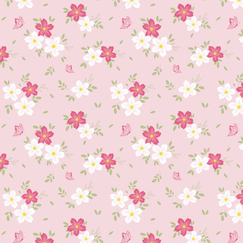 Blooms & Butterflies Pink Tinted Cello Wrap (100m)