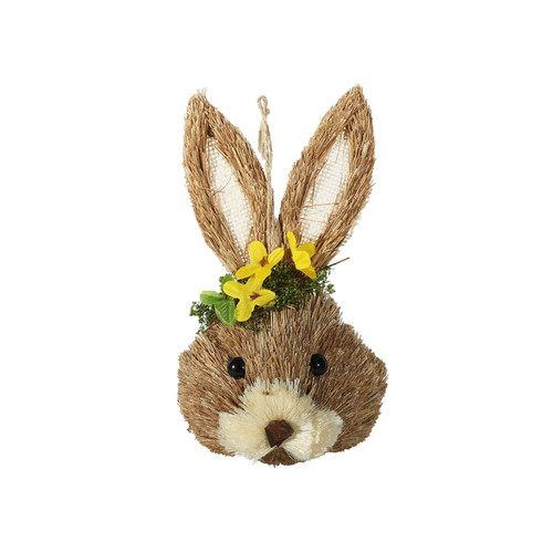 Rabbit Hanging Decoration with Flowers (11 x 8 x 21cm)