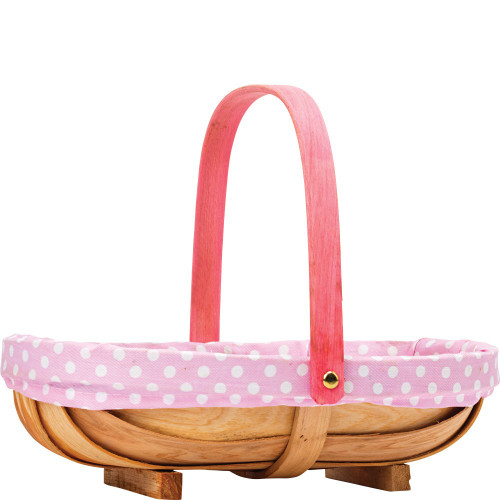Trug Basket - Softwood Dotty Pink (30.5cm)