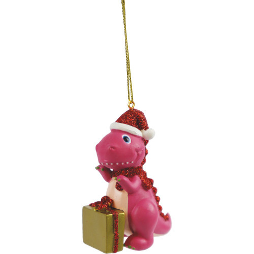 Suki - Personalisable Christmas Decoration - Pink Dinosaur