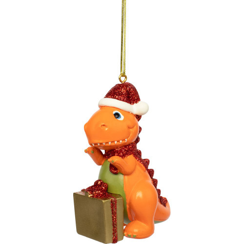 Suki - Personalisable Christmas Decoration - Orange Dinosaur