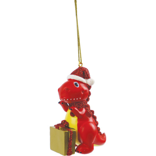 Suki - Personalisable Christmas Decoration - Red Dinosaur