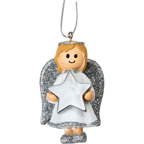 Suki - Personalisable Christmas Decoration - Silver Girl Angel