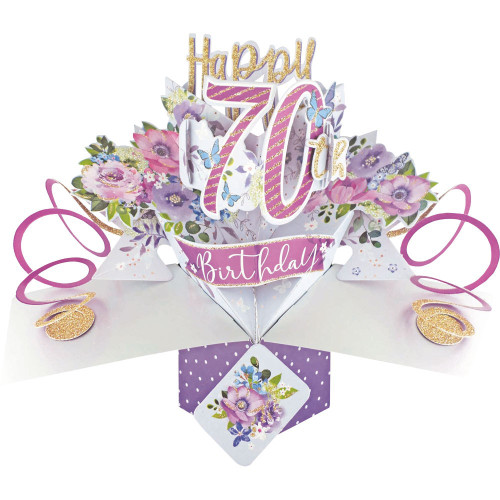3D Pop Up Card by Second Nature - Happy 70th Birthday Card