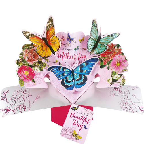 3D Pop Up Card by Second Nature - Mothers Day Butterflies